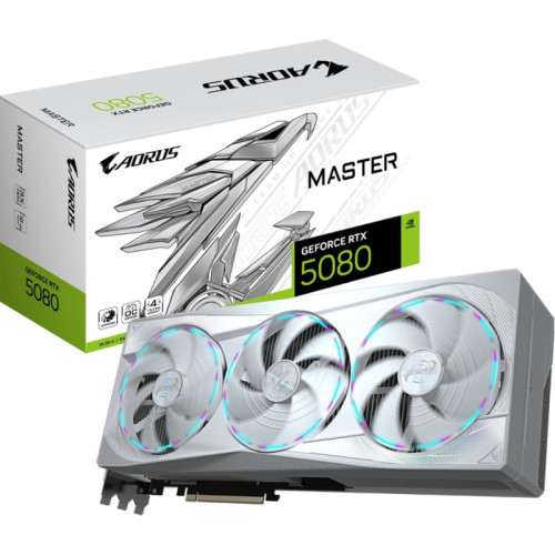 Видеокарта Gigabyte PCI-E 5.0 GV-N5080AORUSM ICE-16GD 1.0 NVIDIA GeForce RTX 5080 16Gb 256bit GDDR7 2805/30000 HDMIx1 DPx3 HDCP Ret Видеокарта Gigabyte PCI-E 5.0 GV-N5080AORUSM ICE-16GD 1.0 NVIDIA GeForce RTX 5080 16Gb 256bit GDDR7 2805/30000 HDMIx1 DPx3 HDCP Ret
