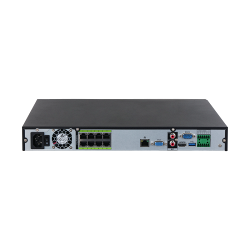 8-канальный IP-видеорегистратор c PoE 4K H.265+ и ИИ , Входящий поток до 384Мбит/с; сжатие: H.265+ H.265 H.264+ H.264 MJPEG; разрешение записи до 32Мп; накопители: 2 SATA III до 16Тбайт; воспроизведение: 8кн@8Mp 2кн@32Мп; видеовыходы: 1 HDMI 1 VGA; cеть: 