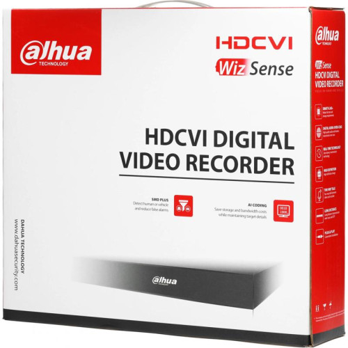 16-канальный HDCVI-видеорегистратор c SMD, Формат видеосигнала: HDCVI AHD TVI IP CVBS, отображение: до 1080p, запись: 1кн до 1080N@25к/с 2-16кн 1080N@15к/с , кодирование: AI-Coding H.265+ H.265 H.264+ H.264, IP-каналы: до 18 каналов до 6Мп, накопители: 1 