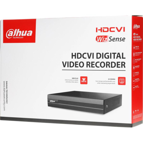 4-канальный HDCVI-видеорегистратор c SMD Формат видеосигнала: HDCVI AHD TVI IP CVBS, отображение: до 1080p, запись: до 1080N@25к/с, кодирование: AI-Coding H.265+ H.265 H.264+ H.264, IP-каналы: до 5 каналов до 2Мп, накопители: 1 SATA III до 6Тбайт, видеоан 4-канальный HDCVI-видеорегистратор c SMD Формат видеосигнала: HDCVI AHD TVI IP CVBS, отображение: до 1080p, запись: до 1080N@25к/с, кодирование: AI-Coding H.265+ H.265 H.264+ H.264, IP-каналы: до 5 каналов до 2Мп, накопители: 1 SATA III до 6Тбайт, видеоан