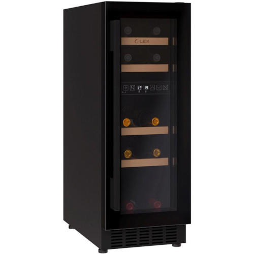 Винный шкаф Lex LWD3017BL dual zone 1-нокамерн. черный