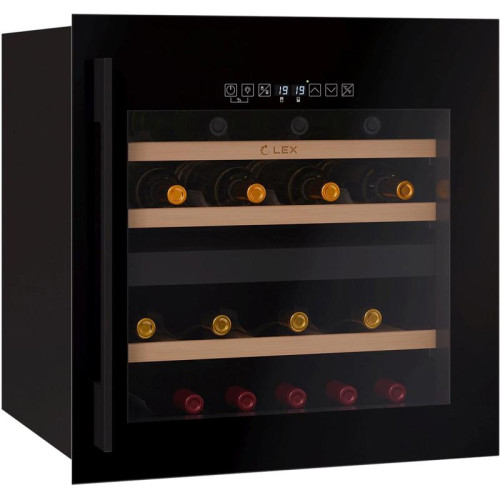 Винный шкаф/ Винный шкаф Lex LWD6036BL dual zone S 1-нокамерн. черный стекло (CHAT500009)