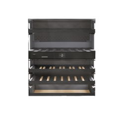 Винные шкафы Liebherr/ Vinidor Selection, высота 86-92 см, 2 темп. зоны, дверь стеклопакет, рамка двери GlassBlack, TipOpen, сенсорный дисплей Touch&Swipe. Важно: увеличенная высота встраивания: 86-92 см