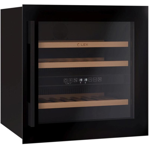 Винный шкаф/ Винный шкаф Lex LWD6036BL dual zone 1-нокамерн. черный стекло (CHAT500007)