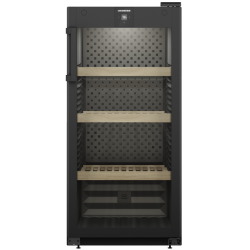 Винный шкаф LIEBHERR/  Серия GrandCru, дверь со стеклопакетом с защитой от УФ-излучения, в. 128,4 см, ш. 60 см, макс. кол-во бутылок Бордо (0,75 л): 142 бут., жесткая ручка, черный цвет