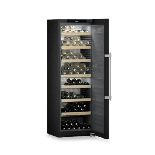Винный шкаф LIEBHERR/ Vinidor, 2 темп. зоны, дверь глухая, доводчик SoftSystem, сенсорный дисплей Touch&Swipe, корпус BlackSteel, ВхШхГ, см: 185.4х59.7х67.5