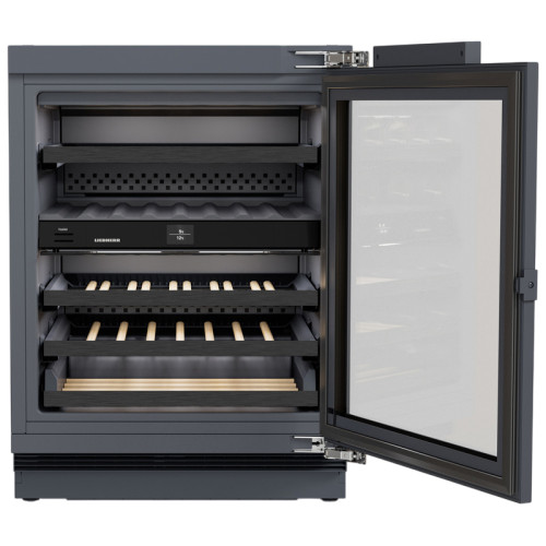 Винные шкафы Liebherr/ Vinidor Selection, высота 82-88 см, 2 темп. зоны, дверь стеклопакет, door-on-door panel ready: установка фасадной рамки, сенсорный дисплей Touch&Swipe