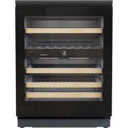 Винные шкафы Liebherr/ Vinidor, высота 82-88 см, 2 темп. зоны, дверь стеклопакет, рамка двери GlassBlack, встроенная ручка, сенсорный дисплей Touch