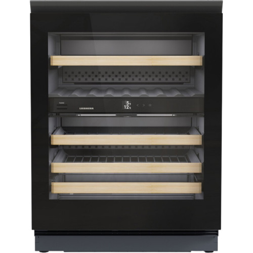 Винные шкафы Liebherr/ Vinidor, высота 82-88 см, 2 темп. зоны, дверь стеклопакет, рамка двери GlassBlack, встроенная ручка, сенсорный дисплей Touch