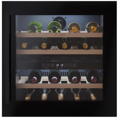 Винный шкаф/ Винный шкаф Lex LWD6036BL dual zone 1-нокамерн. черный стекло (CHAT500007)