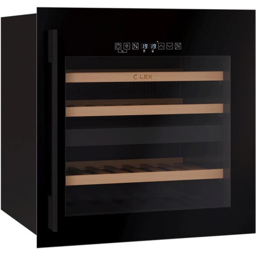 Винный шкаф/ Винный шкаф Lex LWD6036BL dual zone S 1-нокамерн. черный стекло (CHAT500009)