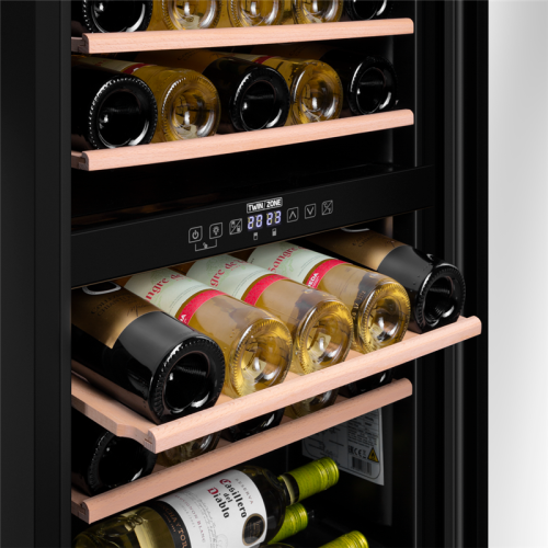 Винный шкаф MAUNFELD MFWC-85D28  ВхШхГ 875х480х435 мм, 28 бутылок, от 5 ° C до 22 ° C, отдельностоящий, полезный объем 80 л, электронный термостат, индикация температуры, диапазон влажности 50-80%, вентилятор для распределения температуры, звуковой сигнал