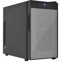 Винный шкаф ZUGEL/ Винный шкаф ZUGEL, настольный, ВхШхГ 45.3х25.2х50 см, объем 21 л, вместимость 8 бутылок, 1 температурная зона, сенсорное управление, дисплей, защита от УФ-излучения, LED подсветка, 3 полки из бука, диапазон температуры 8-18 градусов, цв