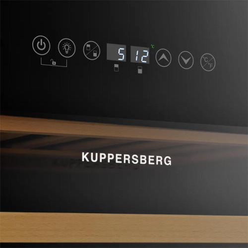 Винный шкаф KUPPERSBERG/ Винный шкаф KUPPERSBERG, встраиваемый, High-Tech, объем 129 л, вместимость 46 бутылок, диапазон температуры 5-22 градусов, сенсорное открытие двери, 4 полки из бука, LCD дисплей, уровень шума 40 дБ, цвет черный Винный шкаф KUPPERSBERG/ Винный шкаф KUPPERSBERG, встраиваемый, High-Tech, объем 129 л, вместимость 46 бутылок, диапазон температуры 5-22 градусов, сенсорное открытие двери, 4 полки из бука, LCD дисплей, уровень шума 40 дБ, цвет черный