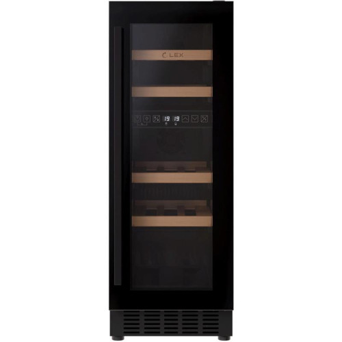 Винный шкаф Lex LWD3017BL dual zone 1-нокамерн. черный