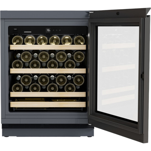 Винные шкафы Liebherr/ Vinidor, высота 82-88 см, 1 темп. зона, дверь стеклопакет, рамка двери GlassBlack, встроенная ручка, сенсорный дисплей Touch