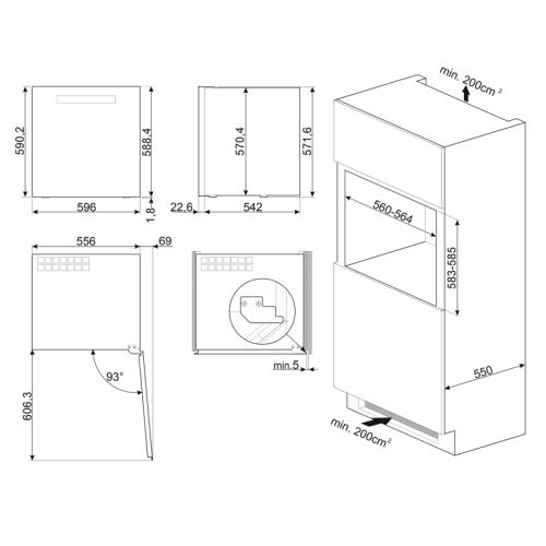 Винный шкаф SMEG/ 60 см, Classica, перенавешиваемые двери, Push-pull, 29 бутылок, деревянные полки, 5-20 С, нержавеющая сталь