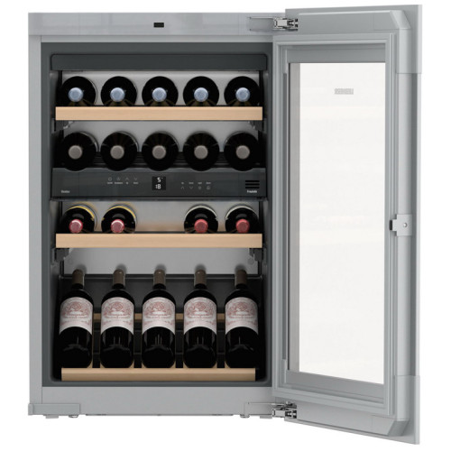 Винные шкафы LIEBHERR/ Винный шкаф LIEBHERR, высота ниши 88см, ВхШхГ 906х595х572 мм, TipOpen, черный цвет периметра стеклопакета