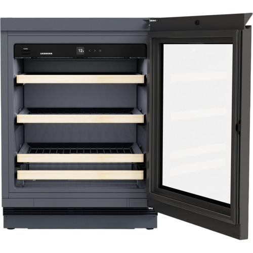 Винные шкафы Liebherr/ Vinidor, высота 82-88 см, 1 темп. зона, дверь стеклопакет, рамка двери GlassBlack, встроенная ручка, сенсорный дисплей Touch