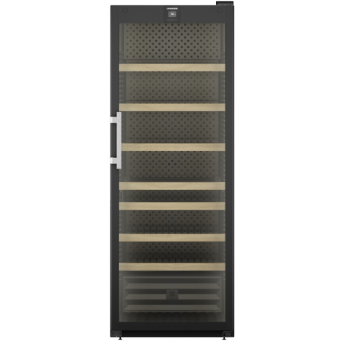 Винный шкаф LIEBHERR/  Серия Perfection, дверь со стеклопакетом с защитой от УФ-излучения, ручка с толкателем, электронный замок, в. 204,4 см, ш. 75 см, макс. кол-во бутылок Бордо (0,75 л): 284 бут., черный цвет