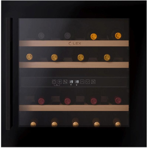 Винный шкаф/ Винный шкаф Lex LWD6036BL dual zone 1-нокамерн. черный стекло (CHAT500007)