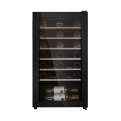 Винный шкаф MAUNFELD MFWC-85S34 ВхШхГ 875х480х435 мм, 34 бутылок, от 5 ° C до 20 ° C, отдельностоящий, полезный объем 85 л, электронный термостат, индикация температуры, диапазон влажности 50-80%, вентилятор для распределения температуры, звуковой сигнал 