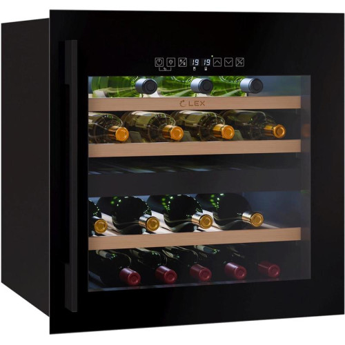 Винный шкаф/ Винный шкаф Lex LWD6036BL dual zone S 1-нокамерн. черный стекло (CHAT500009)