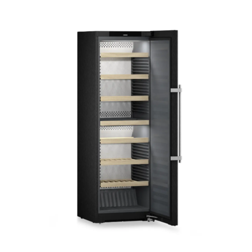 Винный шкаф LIEBHERR/ Vinidor, 2 темп. зоны, дверь глухая, доводчик SoftSystem, сенсорный дисплей Touch&Swipe, корпус BlackSteel, ВхШхГ, см: 185.4х59.7х67.5