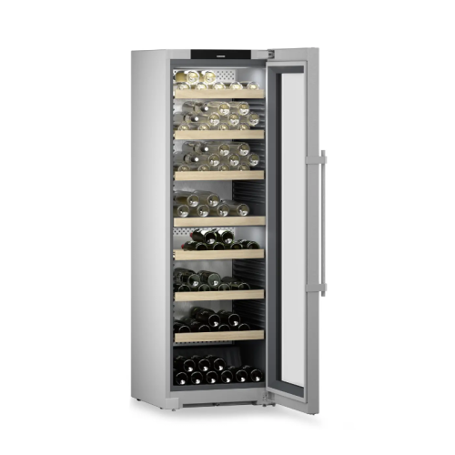 Винный шкаф LIEBHERR/ Vinidor, 2 темп. зоны, дверь стеклопакет, сенсорный дисплей Touch, дверь StainlessSteel, боковые стенки серебристые, ВхШхГ, см: 185.4х59.7х67.5