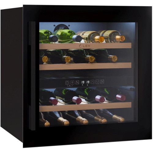 Винный шкаф/ Винный шкаф Lex LWD6036BL dual zone 1-нокамерн. черный стекло (CHAT500007)