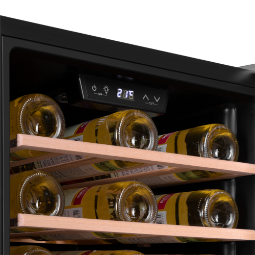 Винный шкаф MAUNFELD MFWC-85S34 ВхШхГ 875х480х435 мм, 34 бутылок, от 5 ° C до 20 ° C, отдельностоящий, полезный объем 85 л, электронный термостат, индикация температуры, диапазон влажности 50-80%, вентилятор для распределения температуры, звуковой сигнал 