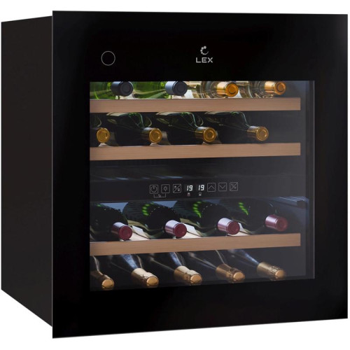 Винный шкаф/ Винный шкаф Lex LWD6036BL dual zone PP 1-нокамерн. черный (CHAT500008)
