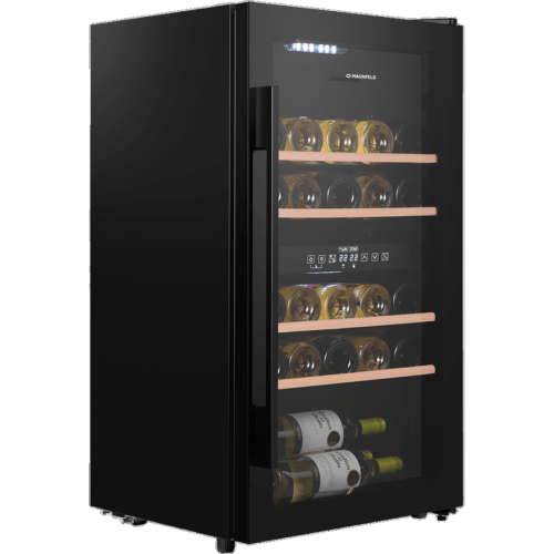 Винный шкаф MAUNFELD MFWC-85D28  ВхШхГ 875х480х435 мм, 28 бутылок, от 5 ° C до 22 ° C, отдельностоящий, полезный объем 80 л, электронный термостат, индикация температуры, диапазон влажности 50-80%, вентилятор для распределения температуры, звуковой сигнал