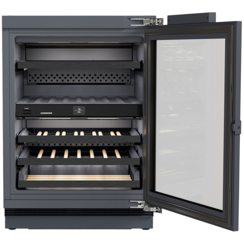 Винные шкафы Liebherr/ Vinidor Selection, высота 86-92 см, 2 темп. зоны, дверь стеклопакет, door-on-door panel ready: установка фасадной рамки, сенсорный дисплей Touch&Swipe. Важно: увеличенная высота встраивания: 86-92 см