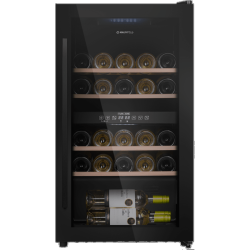 Винный шкаф MAUNFELD MFWC-85D28  ВхШхГ 875х480х435 мм, 28 бутылок, от 5 ° C до 22 ° C, отдельностоящий, полезный объем 80 л, электронный термостат, индикация температуры, диапазон влажности 50-80%, вентилятор для распределения температуры, звуковой сигнал