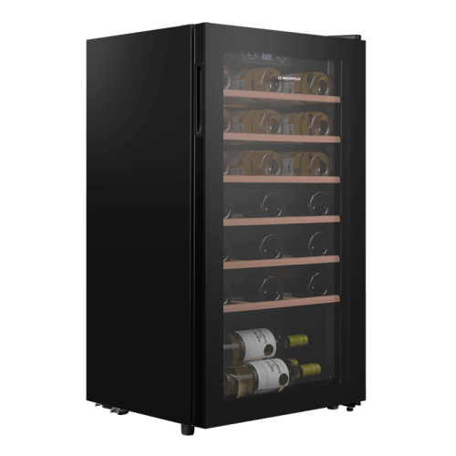 Винный шкаф MAUNFELD MFWC-85S34 ВхШхГ 875х480х435 мм, 34 бутылок, от 5 ° C до 20 ° C, отдельностоящий, полезный объем 85 л, электронный термостат, индикация температуры, диапазон влажности 50-80%, вентилятор для распределения температуры, звуковой сигнал 