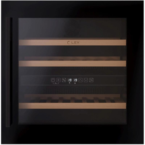 Винный шкаф/ Винный шкаф Lex LWD6036BL dual zone 1-нокамерн. черный стекло (CHAT500007)