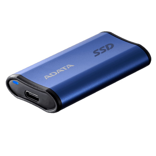 Твердотельный накопитель/ ADATA External SSD SE880, 500GB, USB 3.2 Gen2 Type-C, up to R/W 2000/2000 MB/s, 64.8x35x12.5mm, Blue (5 лет)