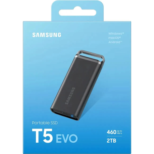 Внешний HDD/SSD/ Samsung External SSD T5 EVO, 2000GB, Type-C, USB 3.2 Gen1, R/W 460/460MB/s, 95x40x17mm, Black (12 мес.) Внешний HDD/SSD/ Samsung External SSD T5 EVO, 2000GB, Type-C, USB 3.2 Gen1, R/W 460/460MB/s, 95x40x17mm, Black (12 мес.)