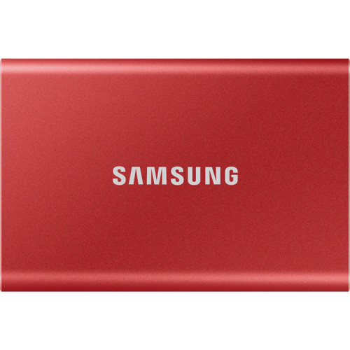 Внешние HDD и SSD/ Samsung External SSD T7, 2000GB, Type-C, USB 3.2 Gen2, R/W 1050/1000MB/s, 85x57x8mm, Metallic Red (12 мес.)