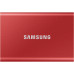 Внешние HDD и SSD/ Samsung External SSD T7, 2000GB, Type-C, USB 3.2 Gen2, R/W 1050/1000MB/s, 85x57x8mm, Metallic Red (12 мес.)