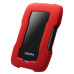 Внешний жесткий диск/ Portable HDD 2TB ADATA HD330 (Red), Silicone, USB 3.2 Gen1, 133x89x16mm, 190g /3 года/