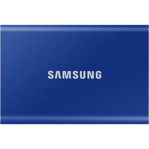 Внешние HDD и SSD/ Samsung External SSD T7, 500GB, Type-C, USB 3.2 Gen2, R/W 1050/1000MB/s, 85x57x8mm, Indigo Blue (12 мес.)