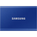 Внешние HDD и SSD/ Samsung External SSD T7, 500GB, Type-C, USB 3.2 Gen2, R/W 1050/1000MB/s, 85x57x8mm, Indigo Blue (12 мес.)