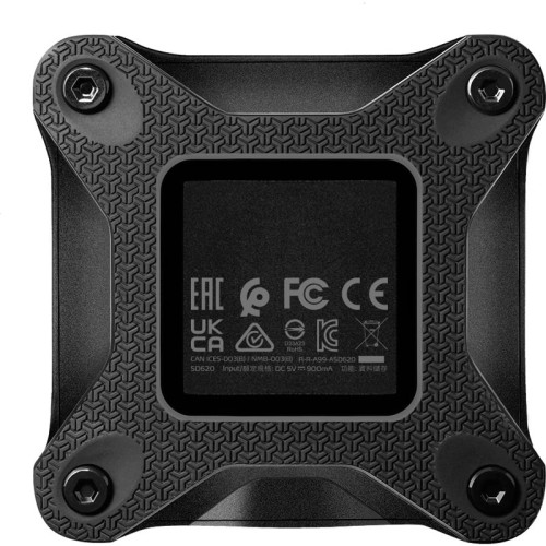 Твердотельный накопитель/ ADATA External SSD SD620, 512GB, Type-C, USB 3.2 Gen2, R/W 550/500 MB/s, 80x80x15mm, Black (5 лет)