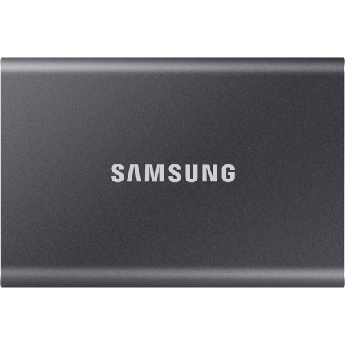 Внешние HDD и SSD/ Samsung External SSD T7, 500GB, Type-C, USB 3.2 Gen2, R/W 1050/1000MB/s, 85x57x8mm, Titan Gray (12 мес.)