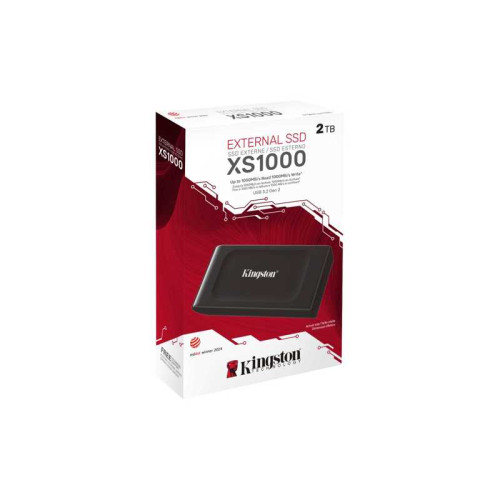 Твердотельный накопитель/ Kingston External SSD XS1000, 1000GB, Type-C/A, USB 3.2 Gen 2, R/W 1050/1000MB/s, 70x33x14mm, 29g., Black (5 лет)