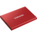 Внешние HDD и SSD/ Samsung External SSD T7, 2000GB, Type-C, USB 3.2 Gen2, R/W 1050/1000MB/s, 85x57x8mm, Metallic Red (12 мес.)