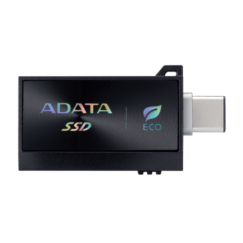 Твердотельный накопитель/ ADATA External SSD SC730, 1000GB, Type-C, Type-A, USB 3.2 Gen2, R/W 600/600 MB/s, 36.8x23.8x9.7mm, Black (5 лет)