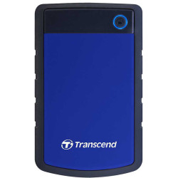 Portable HDD 1TB Transcend StoreJet 25H3 (Blue), Anti-shock protection, One-touch backup, USB 3.1 Gen1, 132x81x16mm, 191g /3 года/